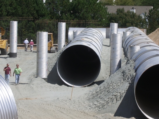 Large Diameter Corrugated Metal Pipe Underground Detention