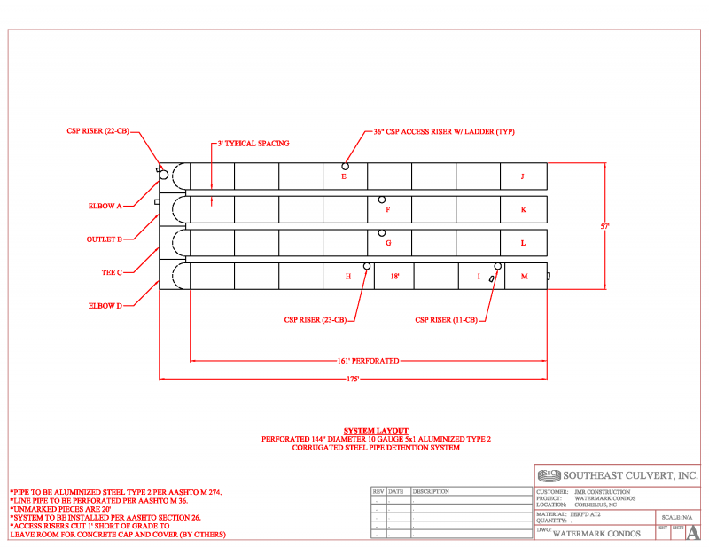 144 Inch Detention System Layout Drawing